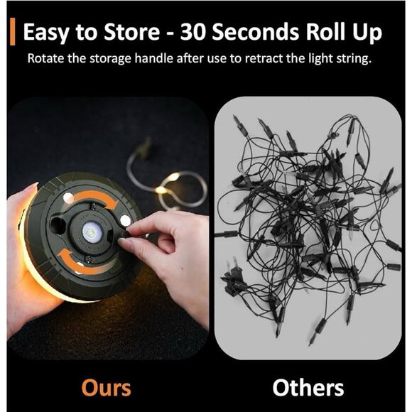 4-IN-1 Portable Camping LED String Multifunctional Lights USB Rechargeable 33FT - Picture 6 of 12